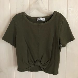 Hollister Sage green crop top